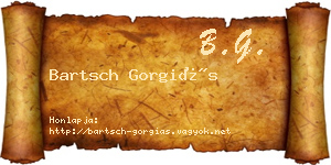Bartsch Gorgiás névjegykártya
